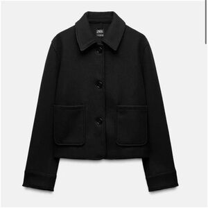 Zara, XS, NWT, Black, pocket, Soft Button Up Jacket